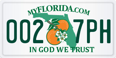 FL license plate 0027PH
