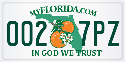 FL license plate 0027PZ
