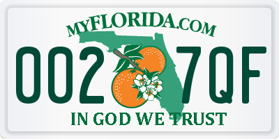 FL license plate 0027QF