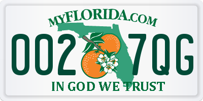 FL license plate 0027QG