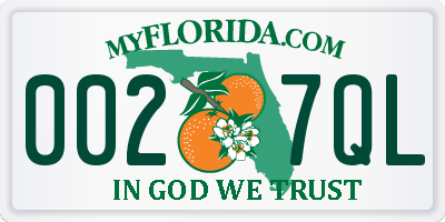 FL license plate 0027QL