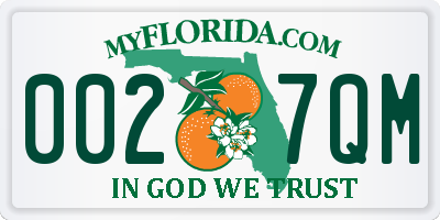 FL license plate 0027QM