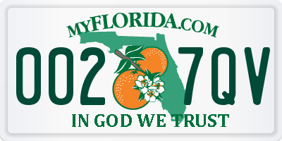 FL license plate 0027QV