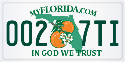 FL license plate 0027TI