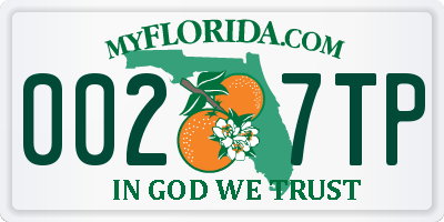 FL license plate 0027TP