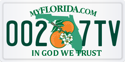 FL license plate 0027TV