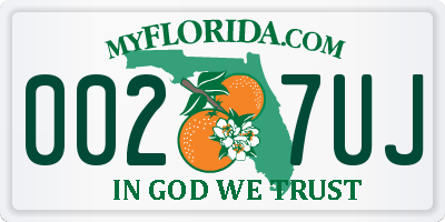 FL license plate 0027UJ