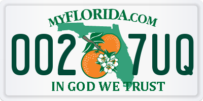 FL license plate 0027UQ