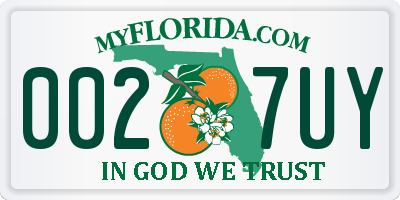 FL license plate 0027UY