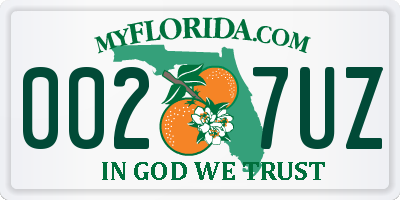 FL license plate 0027UZ