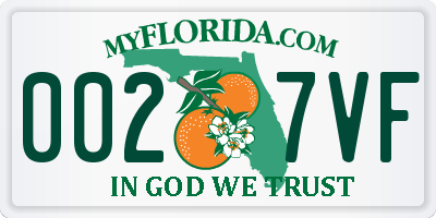 FL license plate 0027VF