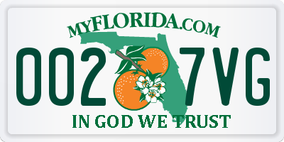 FL license plate 0027VG