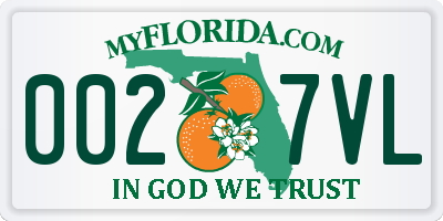 FL license plate 0027VL
