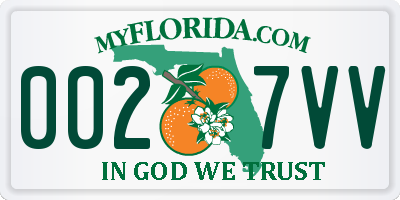 FL license plate 0027VV