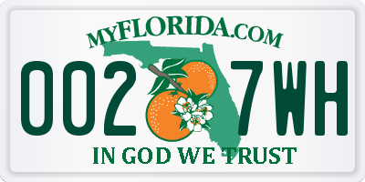 FL license plate 0027WH