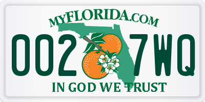 FL license plate 0027WQ