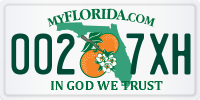 FL license plate 0027XH