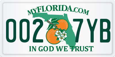 FL license plate 0027YB