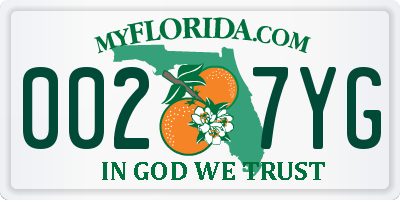 FL license plate 0027YG