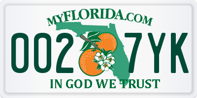 FL license plate 0027YK