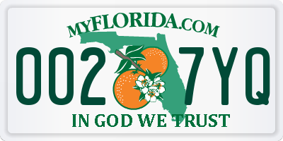 FL license plate 0027YQ