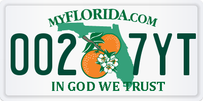 FL license plate 0027YT