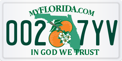 FL license plate 0027YV
