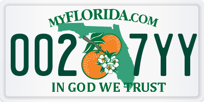 FL license plate 0027YY