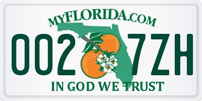 FL license plate 0027ZH