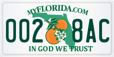 FL license plate 0028AC