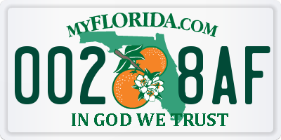 FL license plate 0028AF