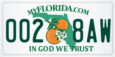 FL license plate 0028AW