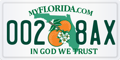 FL license plate 0028AX