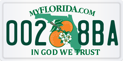 FL license plate 0028BA