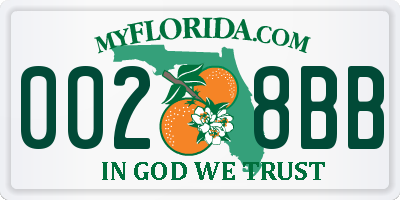 FL license plate 0028BB