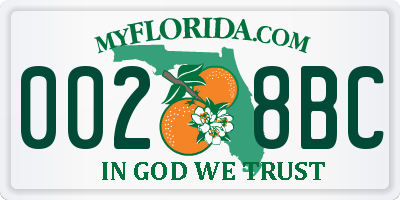FL license plate 0028BC