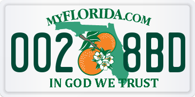 FL license plate 0028BD