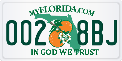 FL license plate 0028BJ