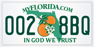 FL license plate 0028BQ
