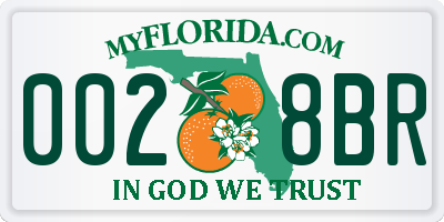 FL license plate 0028BR
