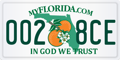 FL license plate 0028CE