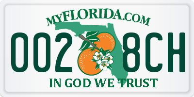 FL license plate 0028CH