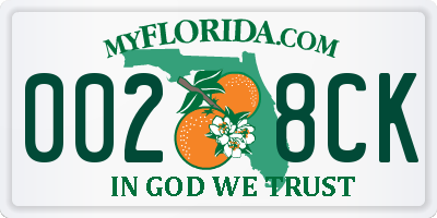 FL license plate 0028CK