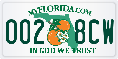 FL license plate 0028CW