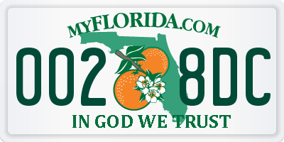 FL license plate 0028DC