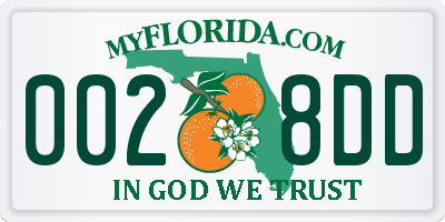FL license plate 0028DD