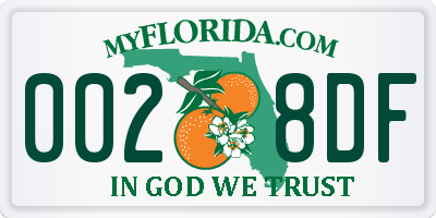 FL license plate 0028DF
