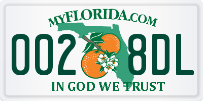 FL license plate 0028DL