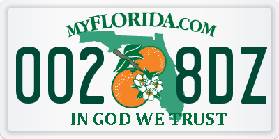 FL license plate 0028DZ
