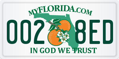 FL license plate 0028ED